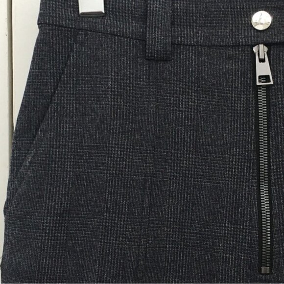 A.L.C. Tweed Exposed Zipper Plaid Cropped Ankle Pants - Picture 4 of 9